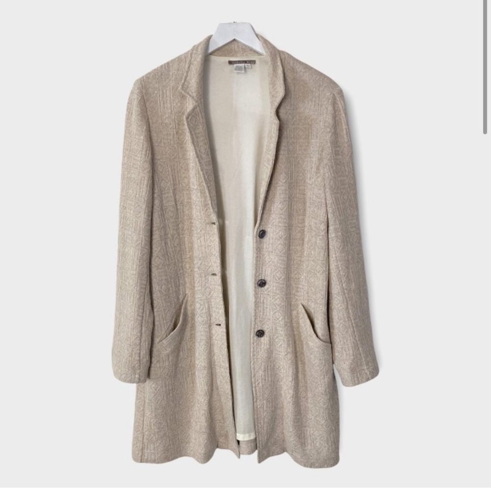 Anthropologie Isabella Bird Long Textured Knit Long Blazer Jacket Coat